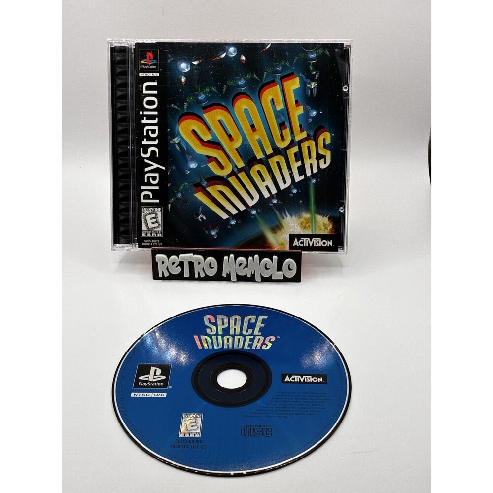 Space Invaders Sony PlayStation 1 PS1 1999 Complete Black Label W Reg Card Clean